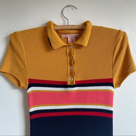 Urban Outfitters | striped button-down polo dress - Picture 4 of 8